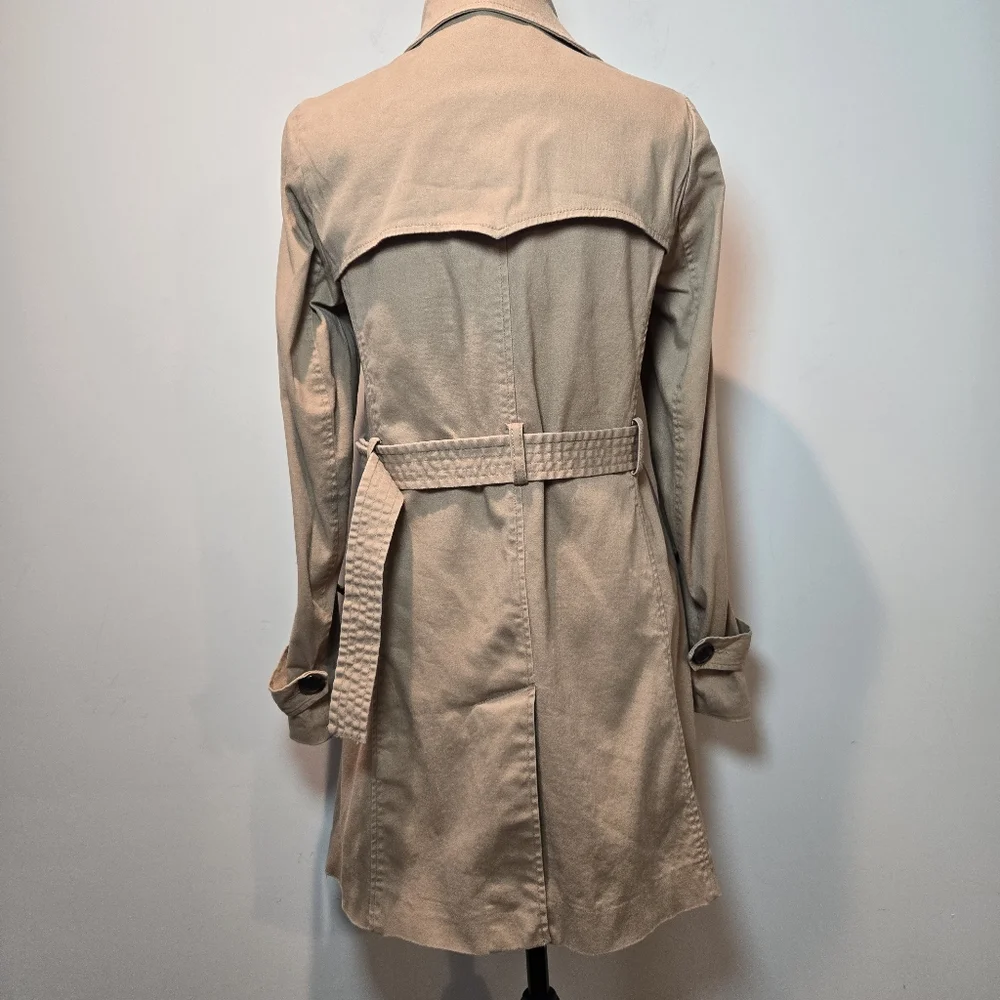 I Love H81 Junior's Y2k Beige Tan Button Up Trench Coat With Belt Medium